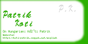 patrik koti business card